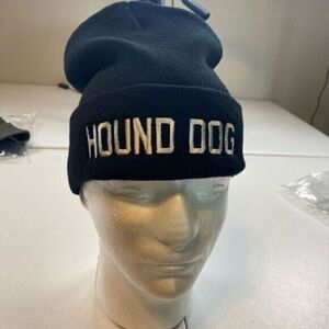 NWT Hstry by NAS x Elvis Presley Black Beanie Embroidered “Hound Dog” Hat